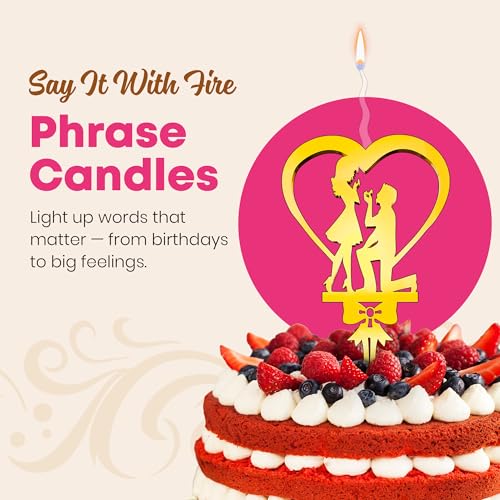 Bride and Groom Reusable Gold Romantic Cake Candle