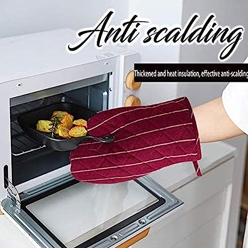 4Pcs Oven Mitts and Pot Holders (Red)