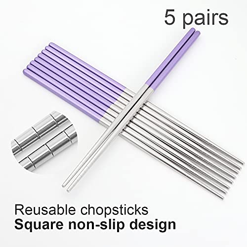 Stainless Steel Chopsticks (Purple)