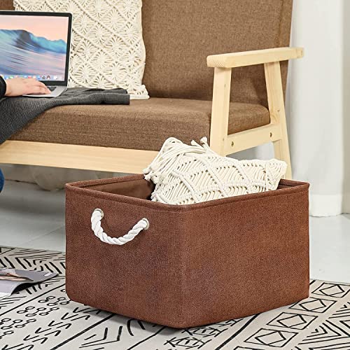 Organization and Storage Basket for Organizing (Brown / 3PCS/X Large -17.7Lx13.8Wx9.8H)