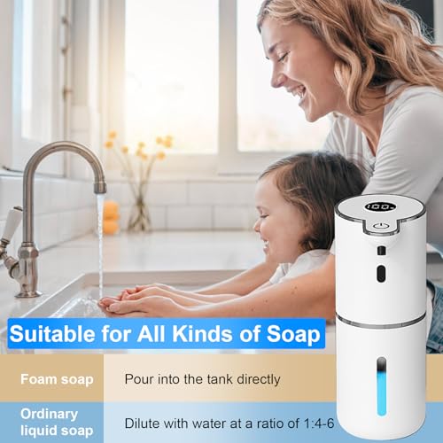 2 Pack Automatic Foaming Soap Dispenser Touchless (2 Pack- White / Foam)