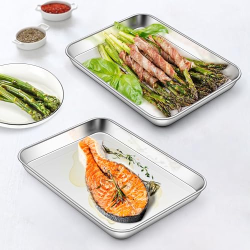 1 Pack 10 x 8 Inches Small Stainless Steel Baking Sheet (10x8x1)