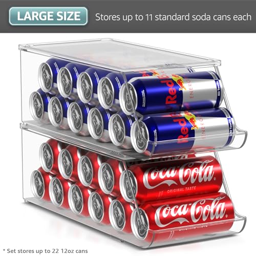 Clear Skinny Can Organizer for Fridge (2 Count)