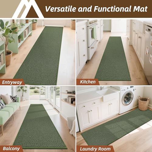 Hallway Runner Rugs Non (Green / 2'7"x10')