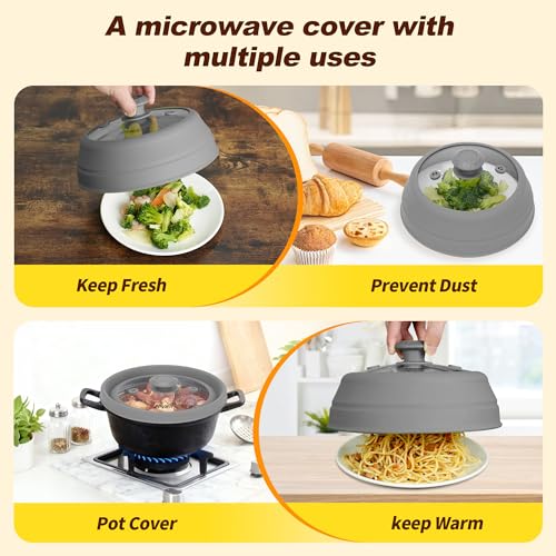 Microwave Splatter Cover (Gray / 11.8inch)
