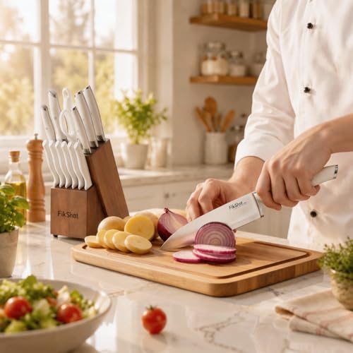 14 Piece Knife Set (White)