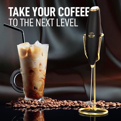 Powerful Milk Frother Wand With Duracell Batteries (Gift Box Black & Gold / Z1 Motor + Batteries)
