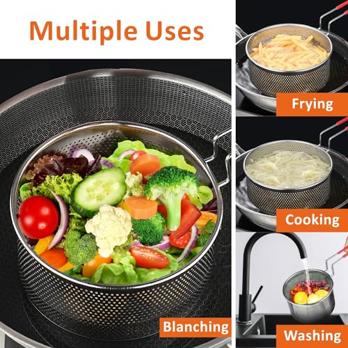 Deep Fryer Basket 304 Stainless Steel for Frying French Fries Cooking (7.8'' Deep Fry Basket)