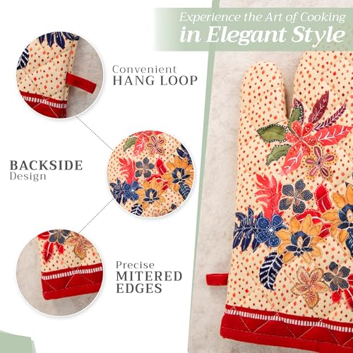 100% Cotton Oven Mitt & Pot Holder Set (064 - Kalahari / 7.5" x 13" & 8" x 8" (Oven Mitt & Pot Holder))