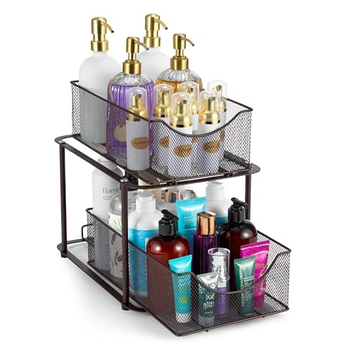 Pull Out Under Sink Organizer (1 Pack / Bronze)