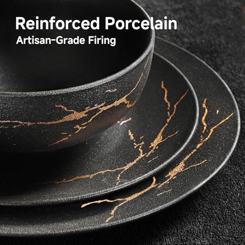 12 Piece Matte Crackle Dinnerware Set (Service for 4 (12pcs))