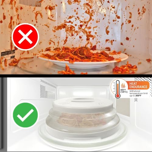 Magnetic Microwave Splatter Cover (12 Inch - Full Size Microwaves - White)