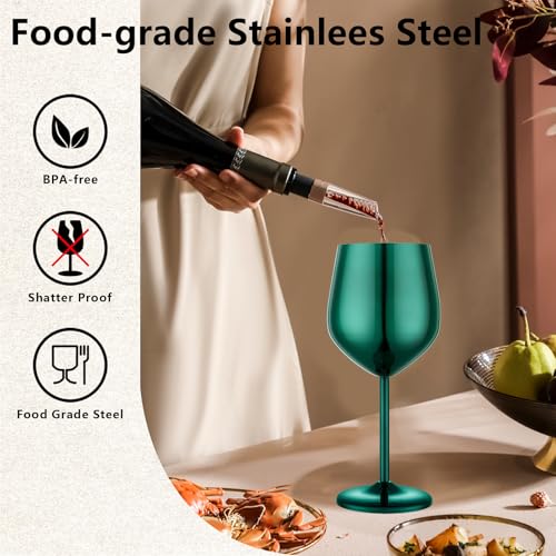 Unbreakable Stainless Steel Wine Glasses Set of 4 (4 Count)
