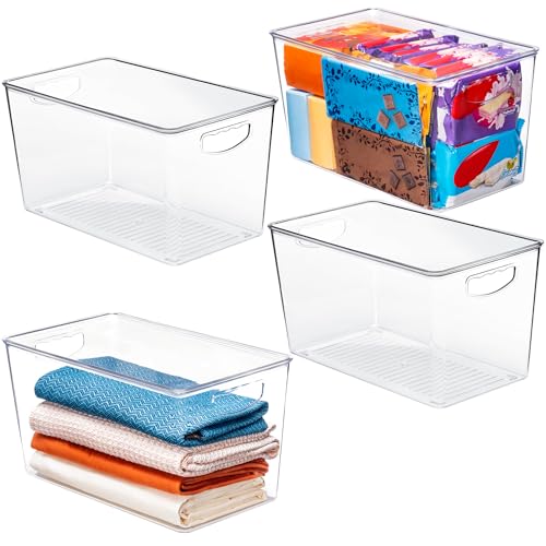 XLarge Clear Storage Bins with Lids (4 Count)