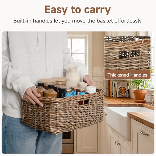 Pantry Baskets (Willow(Brown) / 15"L x 11"W x 6¾"H)