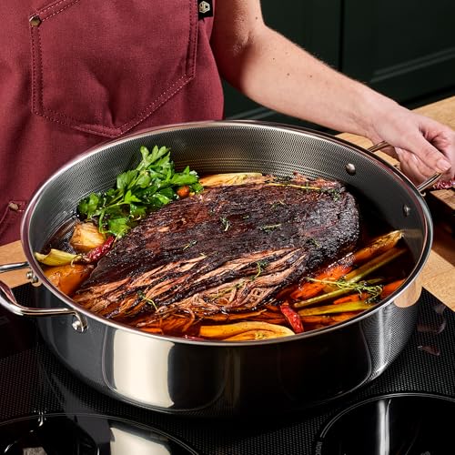 10 Qt Hybrid Nonstick Deep Sauté Pan with Lid (10-Quart)