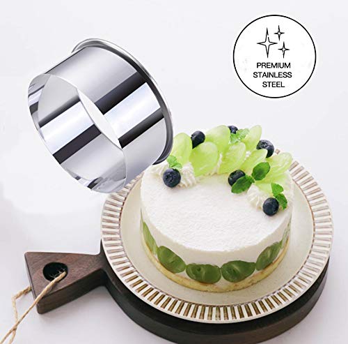 9 Pieces Stainless Steel Cookie Cutter Set Biscuit Plain Edge Round Cutters Metal Ring Baking Molds (9 Sizes Plain Edge)