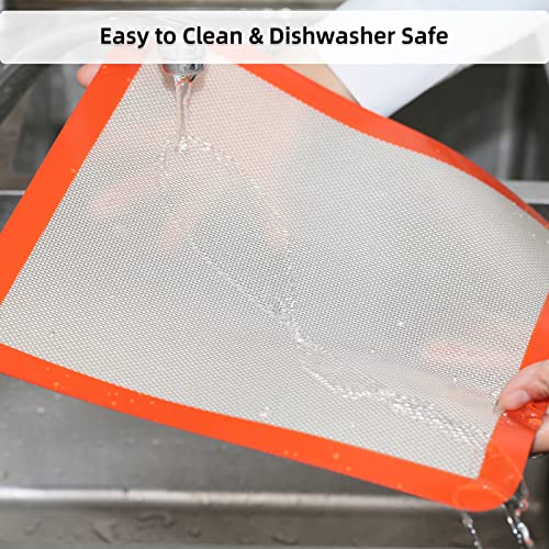 12x12 Square Silicone Baking Mats for XL Air Fryer (Bright Orange / 11.8"L x 11.8"W)