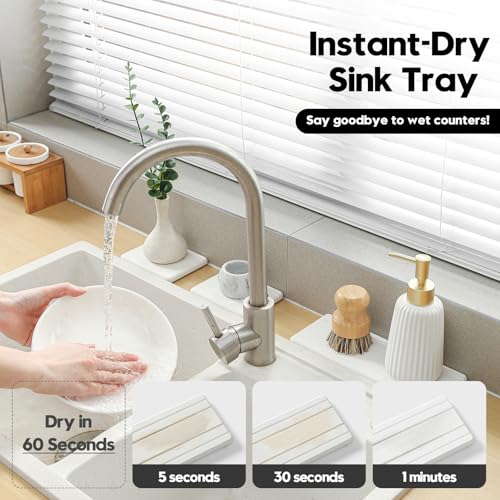 3 Pack Stone Drying Tray (3 Pcs - White - 1pc of 9"x 3.5" and 2pcs of 4.5"x 3.5")