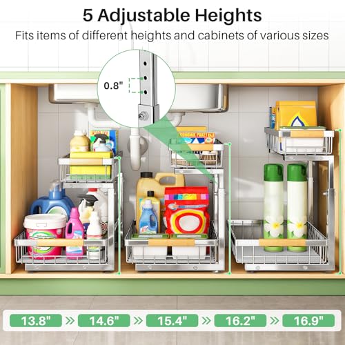 Under Sink Organizer (Silver / 2 Pack)