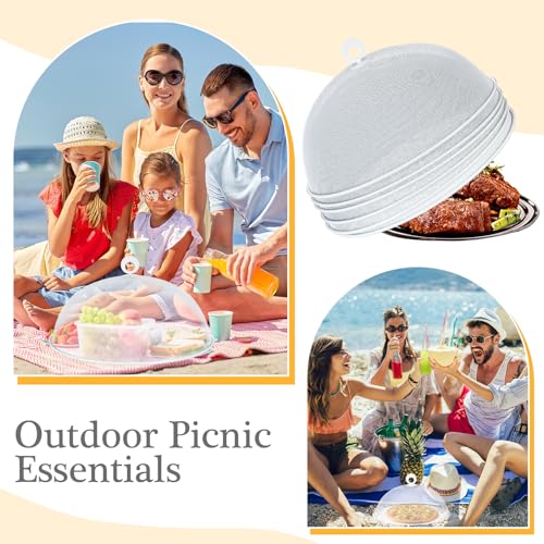 6 Pcs Metal Mesh Food Cover Outdoor Food Tents (White / 14 Inch)