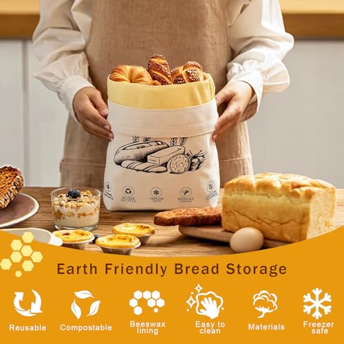 2 Pack Reusable Beeswax Bread Bags (2 Count)