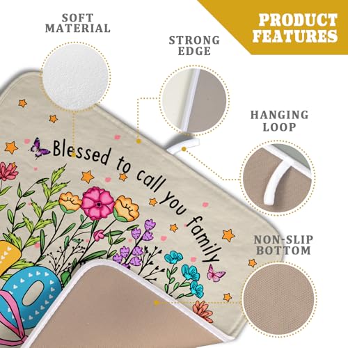 Lovely Home Dish Drying Mat for Kitchen Counter Sweet Family Decoration Absorbent Microfiber Coffee Mat 16 x 18 In (Cute Home 18 / 18" x 16")