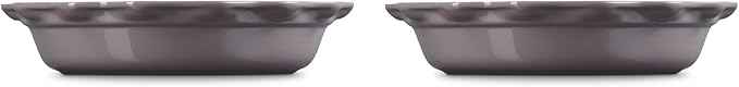 Le Creuset Stoneware Set of 2 Heritage Fluted Pie Dish, 9", Oyster