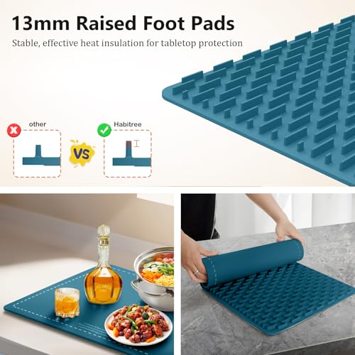 Warming Silicone Mat for Food (Large 1pack / Peacock blue)