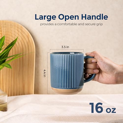 Coffee Mugs Set of 4 (Moonlight Blue / Set of 4 (16 Ounces))