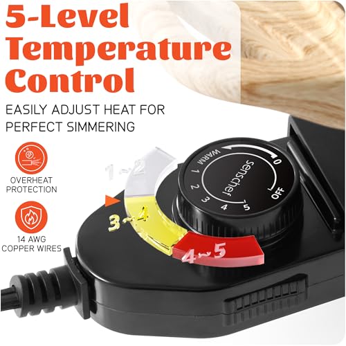 TWIN™ Dual ShabuShabu Electric Hot Pot Fast & Even Heat (Apricot / 4.5 Quarts)