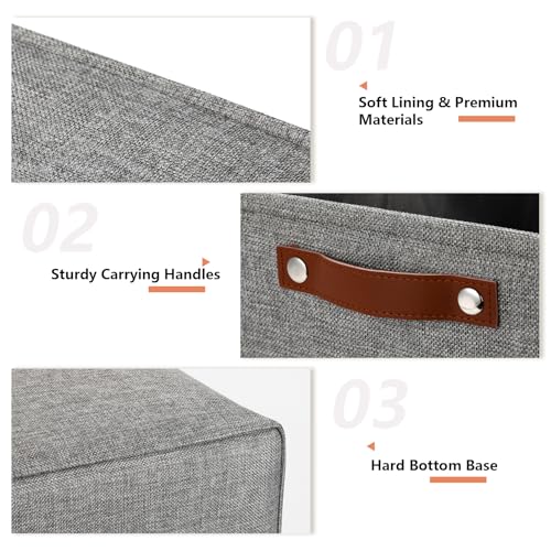 Large Storage Baskets (Grey / XL-16"x 12"x12")