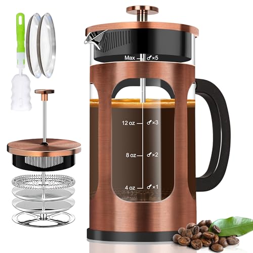French Press Coffee Maker (Copper / 21 oz)