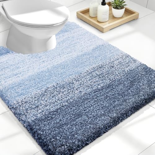 Luxury Toilet Rugs U (24" X 20" Contour Rug / Blue)