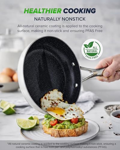 Essential Series 5PC Ceramic Cookware Set PFAS (Oyster)