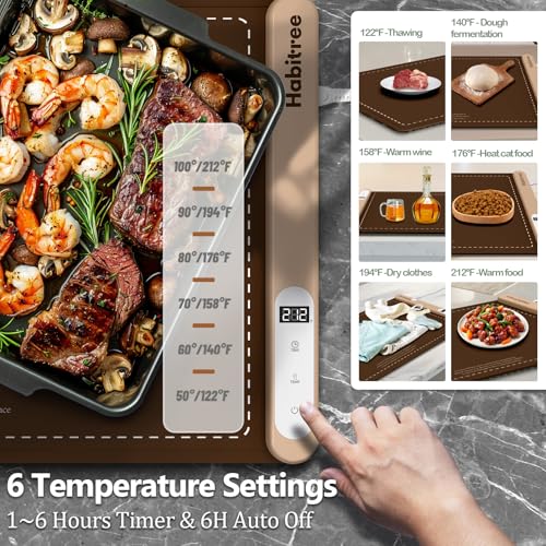3 Pack Silicone Food Warming Mat & Food Warmers for Parties Buffet (Large 3pack / Brown)
