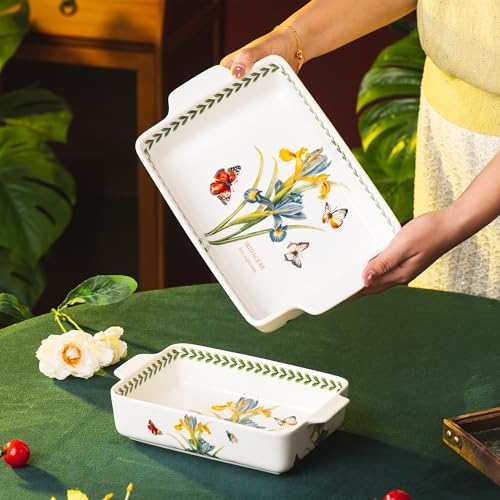 ONCCI In Glaze Ceramic Baking Dish Set of 2 (Iris)