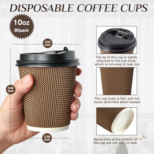 80 Pack 10 oz Disposabel Paper Cups (10OZ)