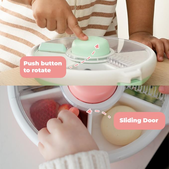 Kids Small Snack Spinner Slide Bundle with Hand Strap and Sticker Sheet (Coral Pink / Small - Slide)