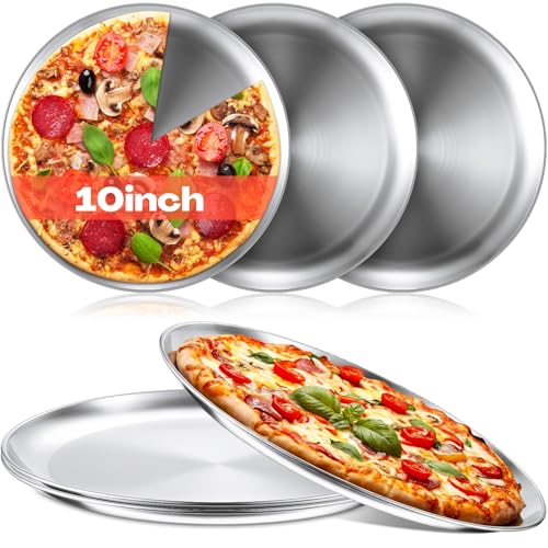 6 Pieces Silver Pizza Pans 10 Inch Bakeware (6 Count)