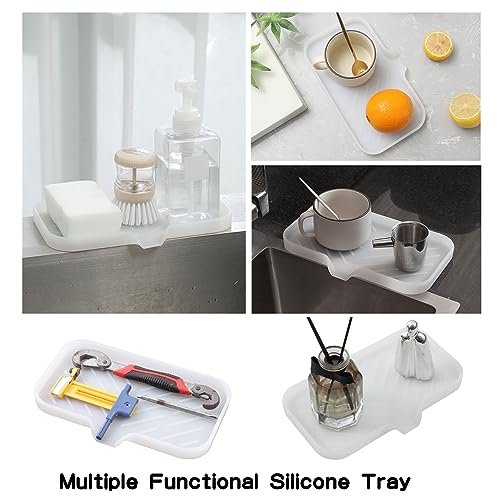 Silicone Soap Dish with Drain Spout (Translucent / M(9.6"×5.3"))