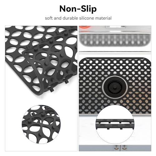 TOOVEM Kitchen Sink Mats (13.58 x11.6 Center Drain)