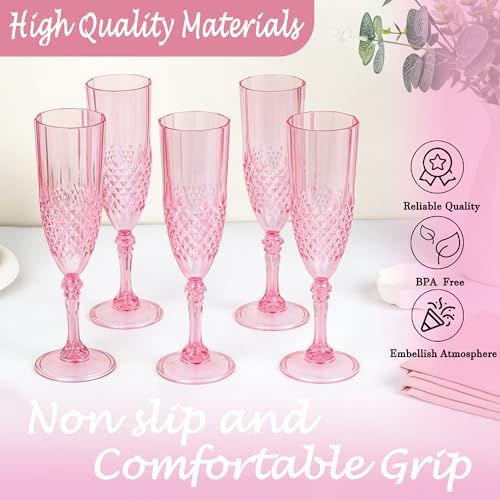 12 Pack Plastic Champagne Flutes (24 Count)