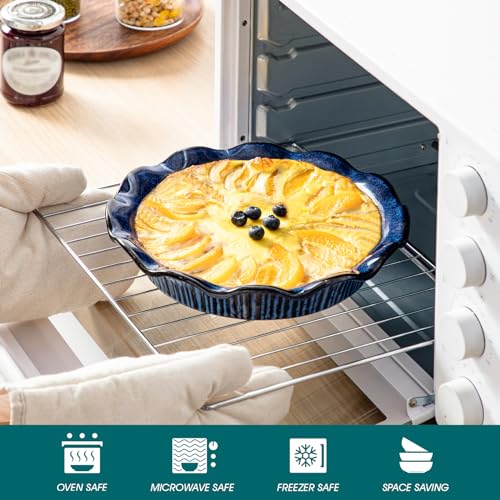 Stern Ceramic Pie Pan (Blue / 2 Pieces)
