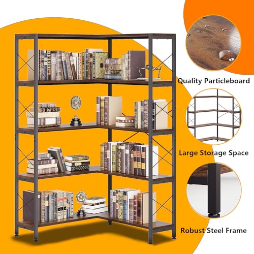 5 Shelf Corner Bookshelf
