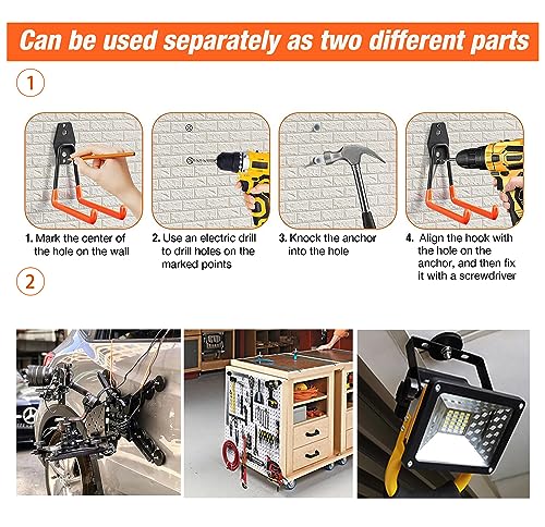 Heavy Duty Large Magnetic Hooks (Large L/2pack26-130lbs)