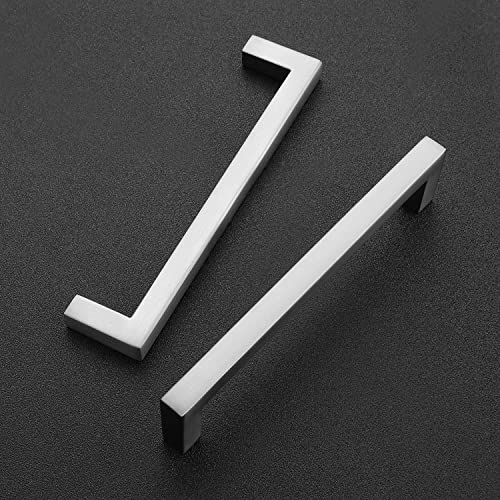 Brushed Nickel Cabinet Handles Solid Cabinet Pulls 5 Inch 15 Pack (Brushed Nickel / Flat Black 5" Hole Center)