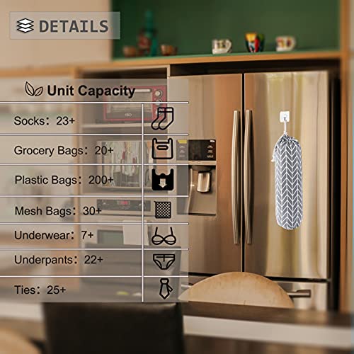 Wall Mount Plastic Grocery Bag Organizer (gray)