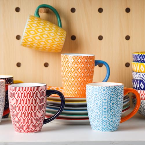 Ceramic Dinnerware Sets for 6 (Assorted Colors A / 24 Pieces)