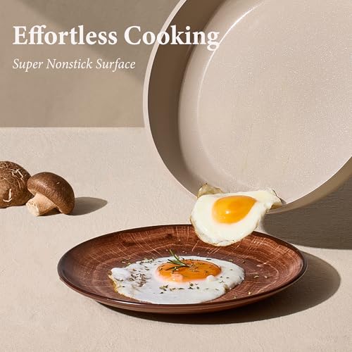 Ceramic Cookware Set Nonstick (Light Taupe / 14 Piece)